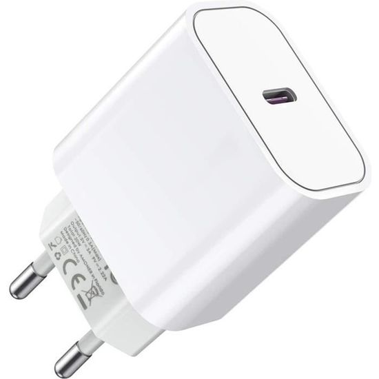 Chargeur Rapide USB C pour iPhone 12, Chargeur Mural 20W PD 3.0