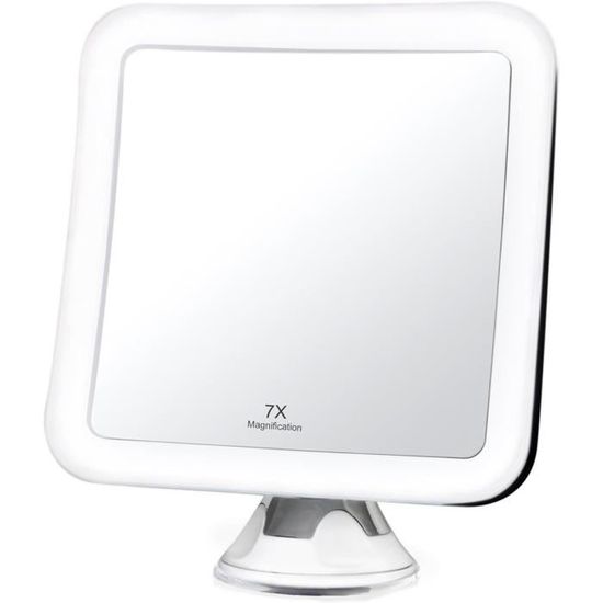 8 Pouces LED Miroirs Maquillage Mural Miroir Grossissant Lumineux, 1x/10x Grossissement Charge USB , 360°Pivotant Extensible | Leroy Merlin