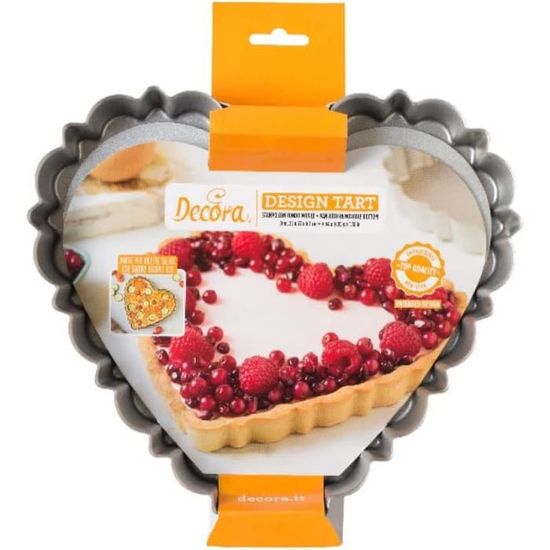 Decora 0075052 Moule à tarte avec fond mobile de 25 x 3 H cm, en acier antiadhésif, rond, pour déformer facilement des bonbons, design professionnel enregistré, breveté Decora 0075052 Moule à tarte avec fond mobile de 25 x 3 H cm, en acier antiadhésif, rond, pour déformer facilement des bonbons, design professionnel enregistré, breveté