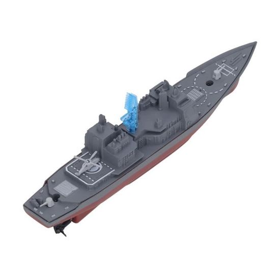 Stylebest Navire de Guerre télécommandé 2,4 GHz, Bateau RC de Simulation Gris Marine avec Chargement Magnétique USB et Conception étanche, pour Enfants et Adultes, Jouet de Bain de