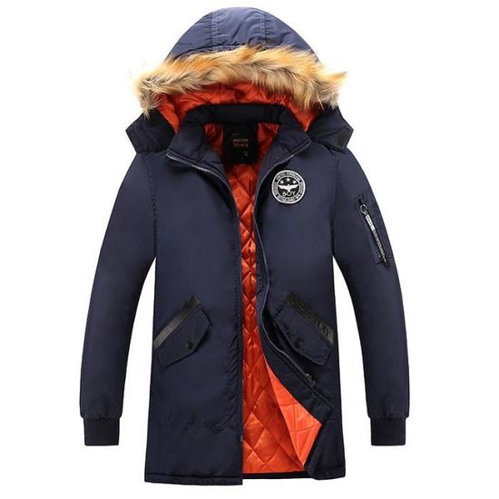 Yuson Girl Parka Homme Hiver Longue Matelassée - Manteau Chaud Coupe-Vent Avec Capuche