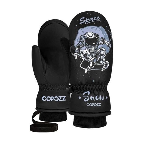Gants De Ski étanches Pour Enfants Durio (1-6 Ans) - Moufles Chaudes Polaire, Poignets Longs, Bleu Marine