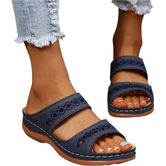 Sandales Compensées Femme Sandales Nu-Pieds Femme Compensée Sandales À