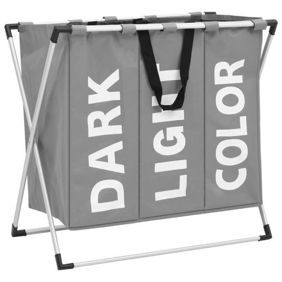 Trieuse à Linge Avec 3 Sacs Crème Acier - Trieuse à Linge - Trieuses à Linge - Home & Living