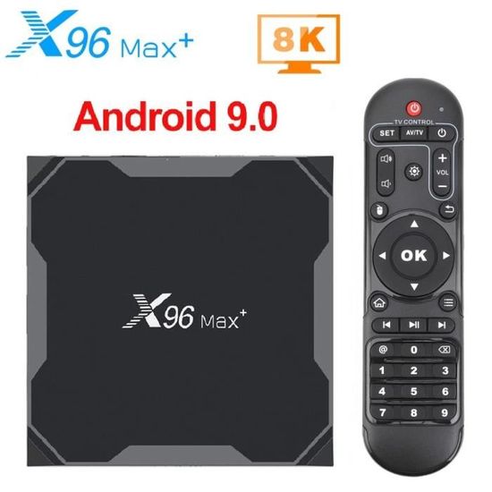 Box TV Android X96 Max Plus | 4 Go RAM / 32 Go ROM | Android 10 | 4K Ultra HD | Avec Télécommande Et Câble HDMI