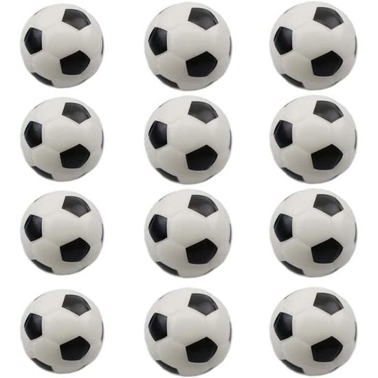 Lot De 12 Mini Ballons De Foot En Mousse - Noir Et Blanc - Pour Enfants - Neuf