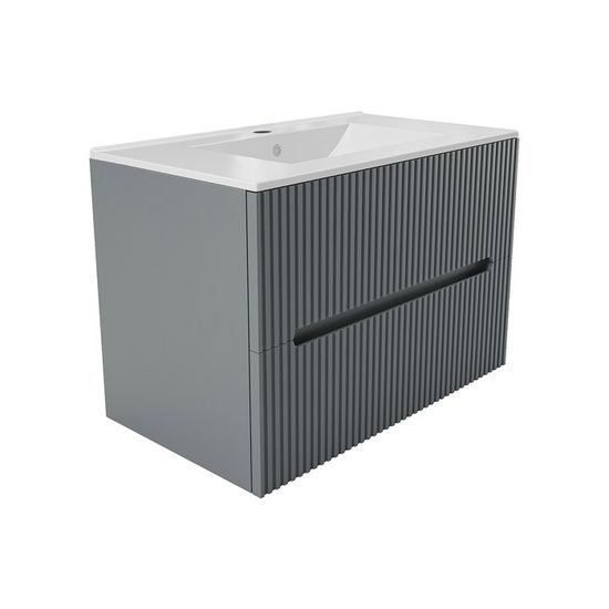 Vente-unique - Meuble De Salle De Bain Suspendu Strié Avec