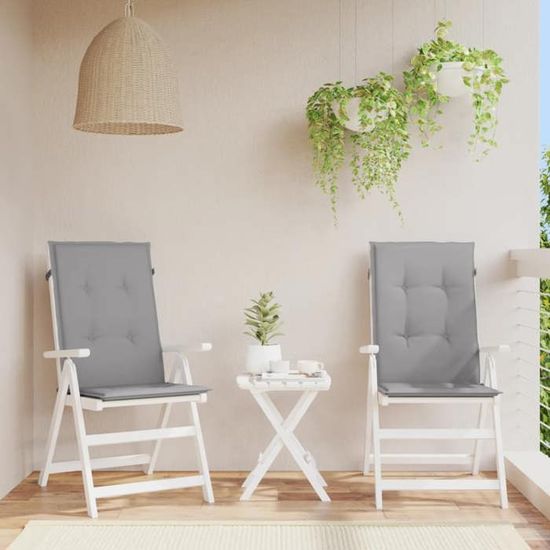 VidaXL Coussin de chaise de jardin 2 pcs Gris 120 x 50 x 3 cm  Achat