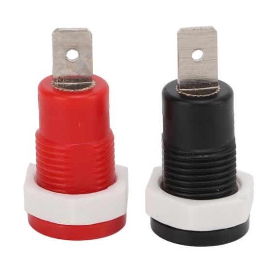 Lot De 8 Connecteurs Haut-parleur Fourche En Y - 4 Mm, Cuivre Doré - Pour Ampli, Enceintes - Rouge Et Noir