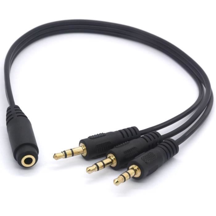 Répartiteur Casque RJ9 Tomost - Adaptateur 1 Mâle Vers 2 Femelles Pour Plantronics Jabra
