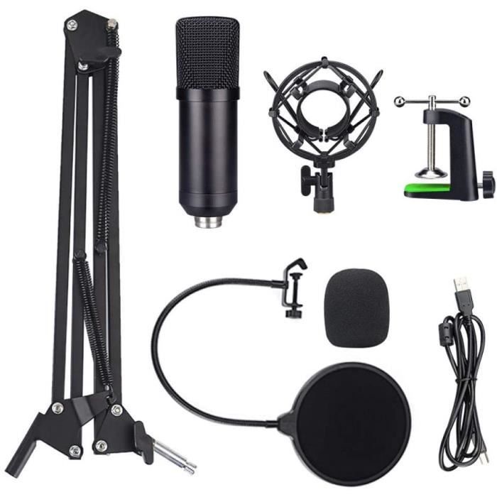 Ensemble de microphone pour podcast, microphone à condensateur avec kit