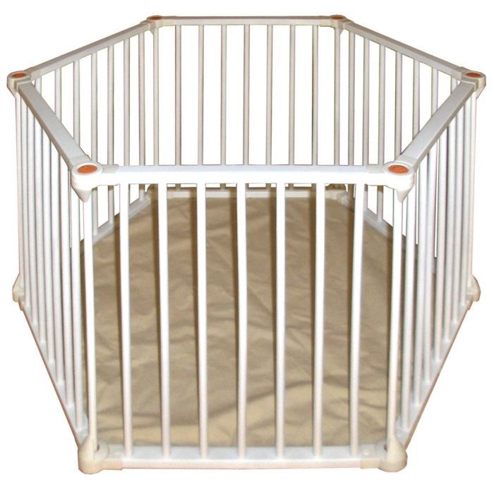 Ateliers T4 Parc Hexagonal Bois Blanc Fond Textile Cdiscount Puericulture Eveil Bebe