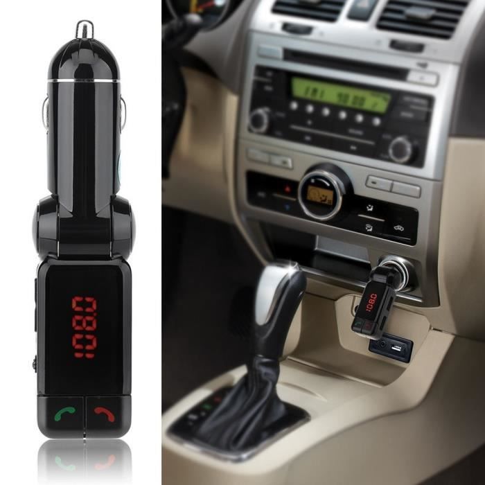 Kit Transmetteur FM Bluetooth, In-Car Transmetteur FM de voiture avec mains libres Appel Music Control et Dual Port de charge USB...