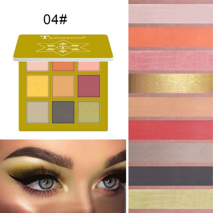 Palette de maquillage de crème de fard à paupières mat cosmétique Shimmer Set 9 couleurs fard à paupières JCH90606681D_2020