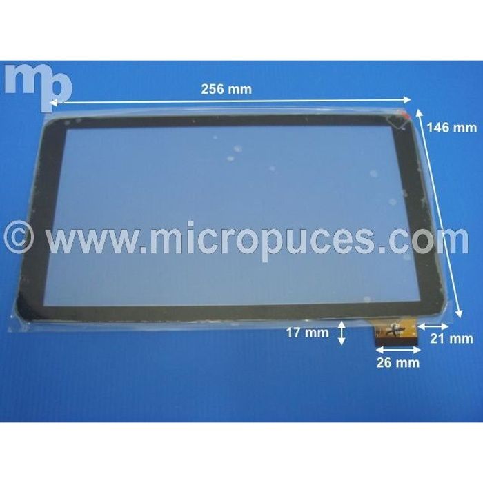 Vitre tactile noire pour LOGICOM L-Ement Tab 1040