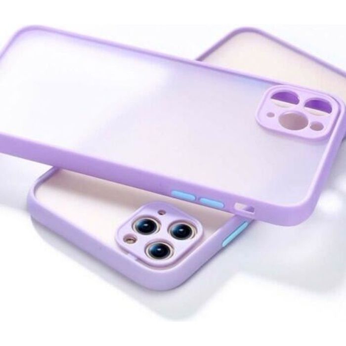Coque Pour iPhone 12 Hybride Luxe Antichoc Violet