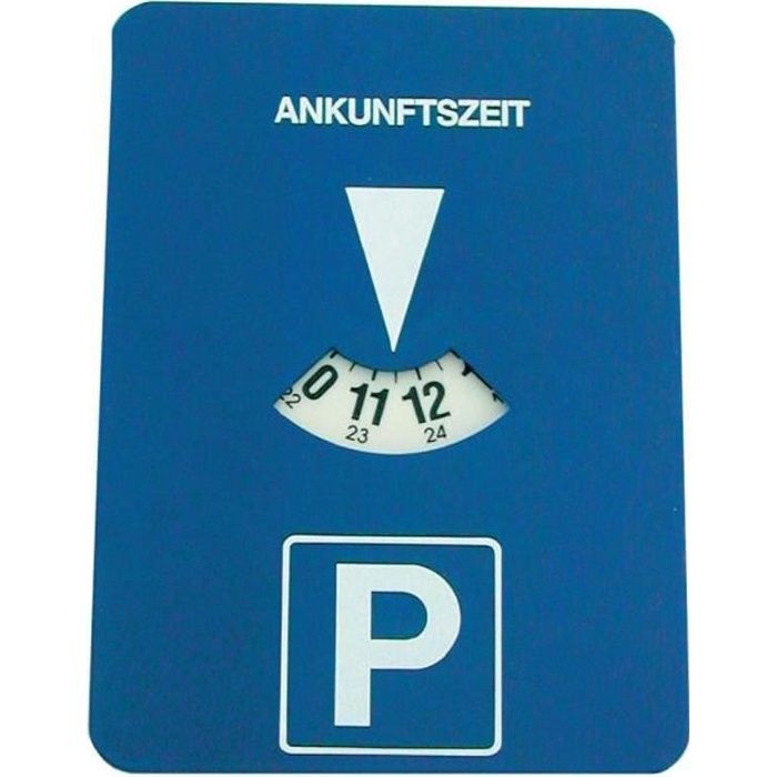 Disque de stationnement avec horloge
