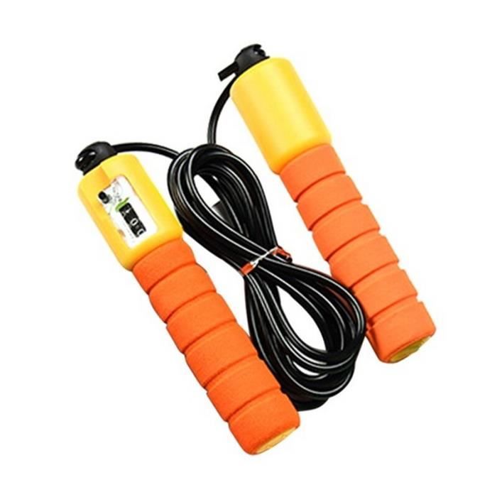 Nouvelle corde à sauter professionnelle d'éponge avec le compteur électronique 2.9m équipement d'en - Modèle: Orange - HSJSTSA02460
