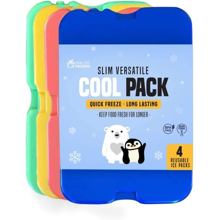 Lot de 4 blocs réfrigérants pour boîte à déjeuner Réfrigérante originale Fin et durable Pour votre déjeuner ou sac isotherme279