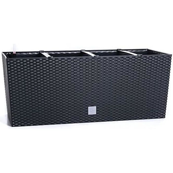 Unbekannt Pot de Fleurs Jardinière Bac à Fleurs Rotin Synthétique Irrigation 4 Couleurs 2 Tailles De Rg-Vertrieb (600 Anthracite)