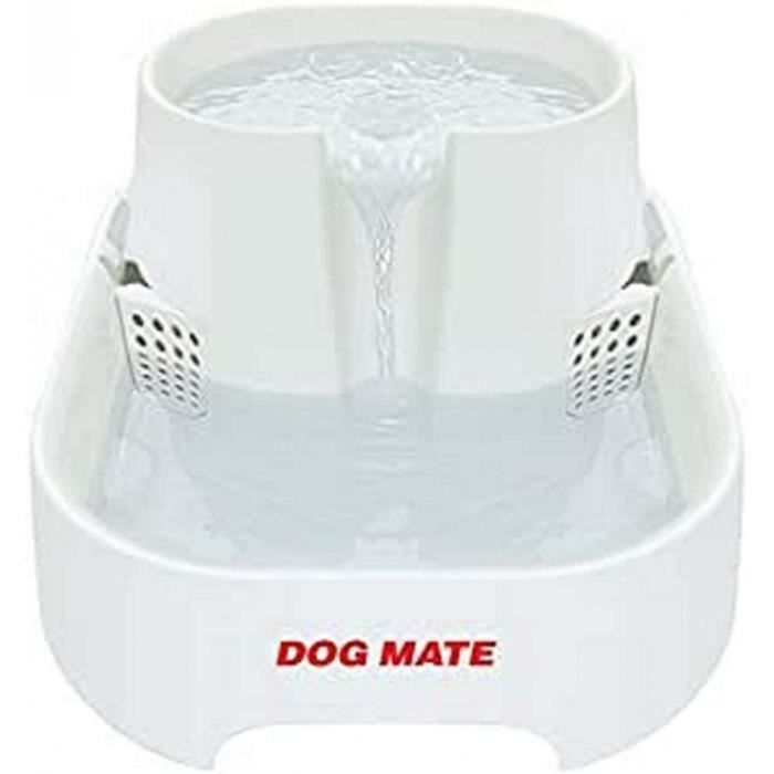 dog mate grande fontaine à eau fraîche pour chien-chat blanc capacité de 6 l