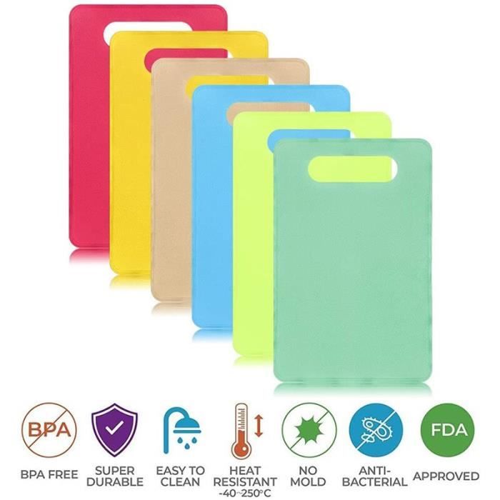Planche à découper,Planche à découper Flexible en plastique sans BPA antibactérien codé lave vaisselle antidérapant - Type 1set #B