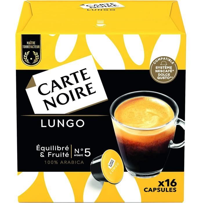 Carte Noire Café Lungo Capsules Compatibles Dolce Gusto 6 Paquets de 16 capsules (96 Capsules)