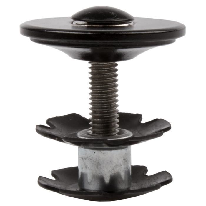 BOUCHON DE DIRECTION ALUMINIUM NOIR TUBE 1 1/8\