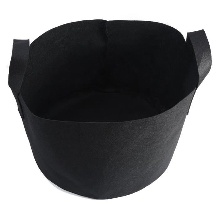 Fdit Garden Planting Bag Sac de culture de plantes noires Conteneur de pot de plantation d'aération de fleurs de légumes (10