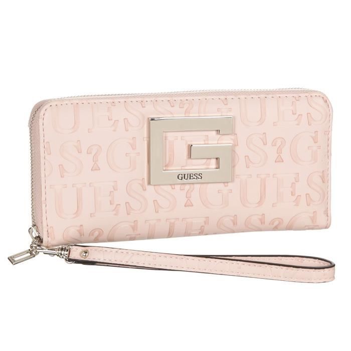 GUESS - porte feuille femme - peche