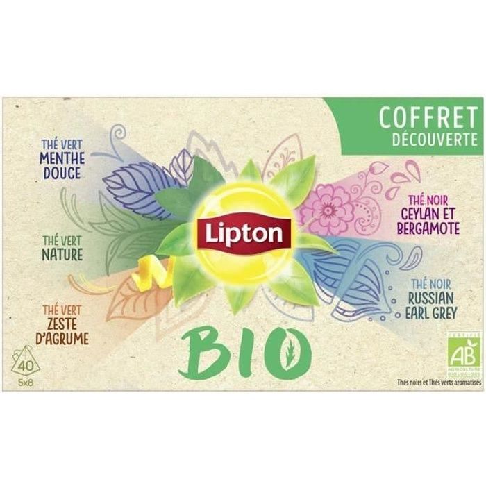 LIPTON Coffret de thé Découverte - 5 variétés x 8 sachets Pyramide