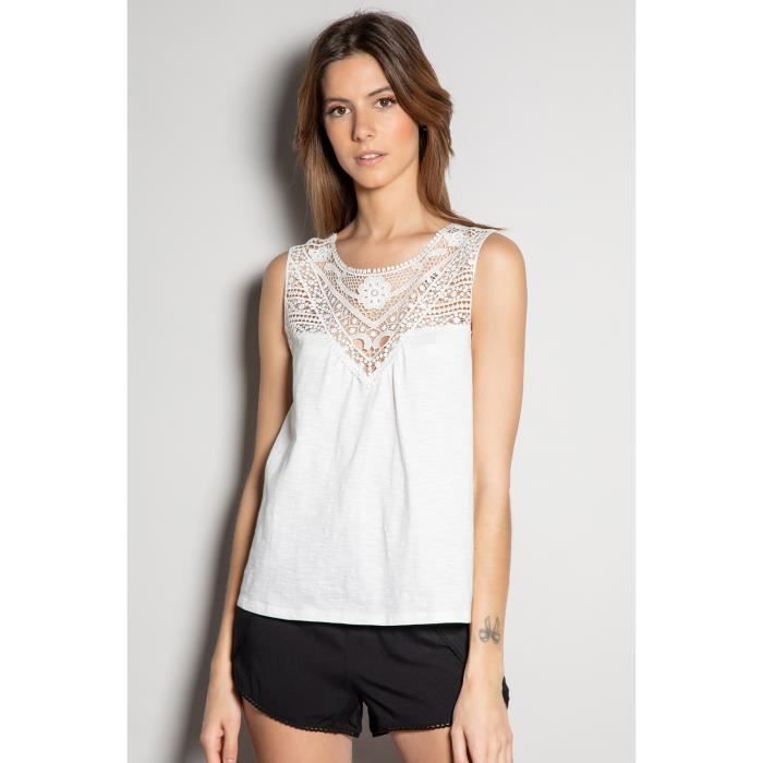 DEELUXE Top uni avec crochet MINA Off White