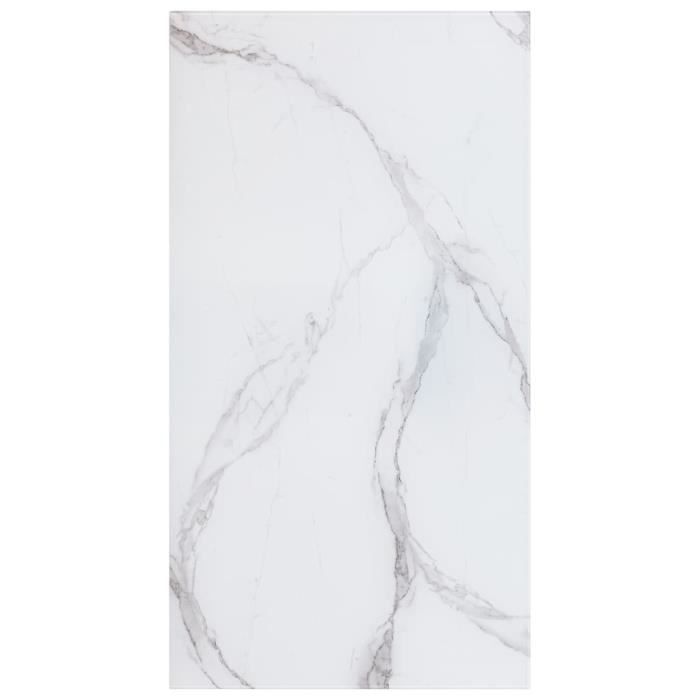 Luxueux Magnifique-Dessus de table Plateaux Blanc 120x65 cm Verre et texture de marbre