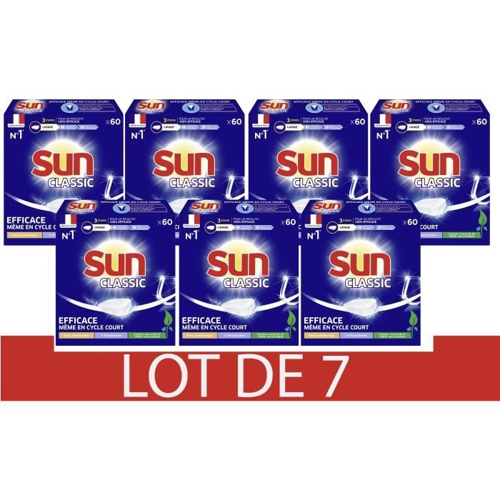 SUN 60 Tablettes lave-vaisselle Classic - Standard - Lot de 7