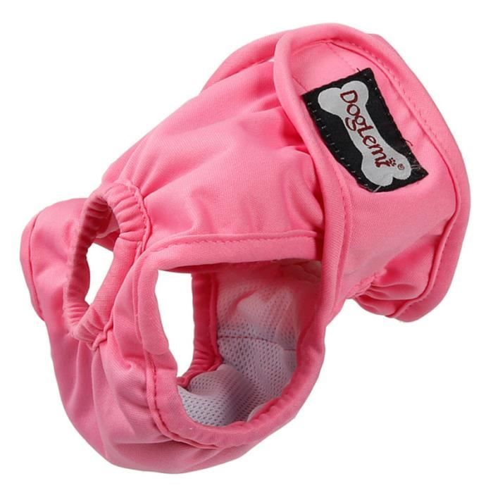 1 couche de protection physiologique lavable rose pour chiot de compagnie