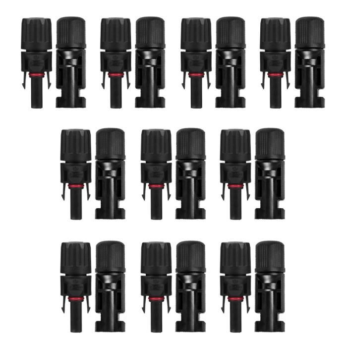 10 paires de connecteur solaire robuste étanche photovoltaïque premier durable de haute qualité BATTERIE D'ALIMENTATION DOMOTIQUE