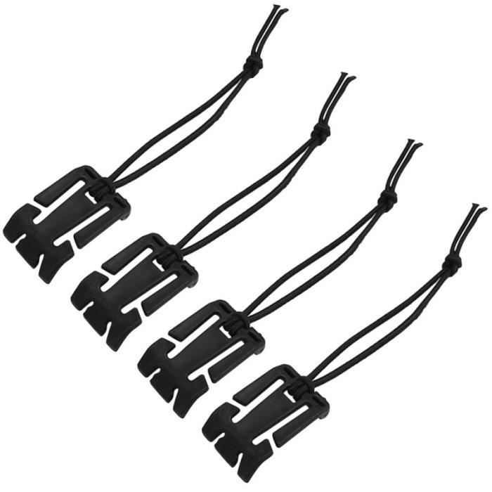 4 pcs Molle Web Dominator boucles sangle Clip Keeper Tactique Outil de gestion de la avec chaîne élastique pour sac à dos Webbing