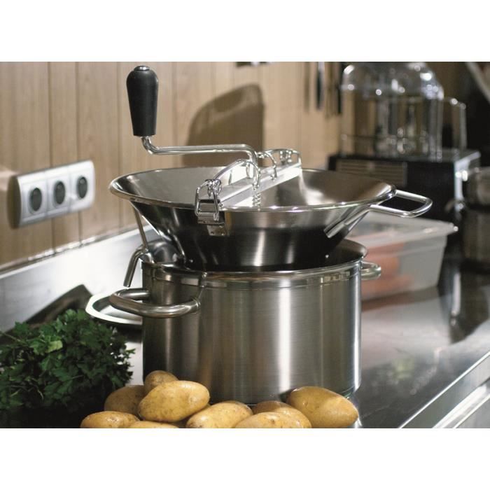 Moulin à Légumes Navaris Inox 19cm - Presse-purée Avec 3 Grilles - Neuf