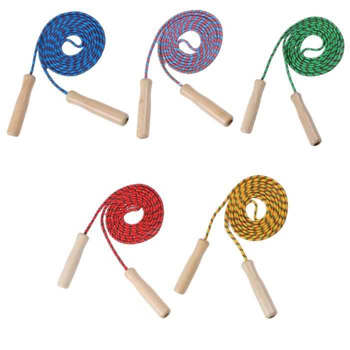 5 pcs Corde À Sauter Durable Utile Poignée En Bois Exercice Fournitures D'entraînement Accessoire Sport Équipement CORDE A SAUTER