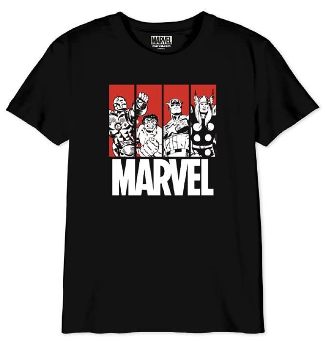 T-Shirt Marvel Officiel - 100% Coton - Design Super-Héros - Pour Garçons