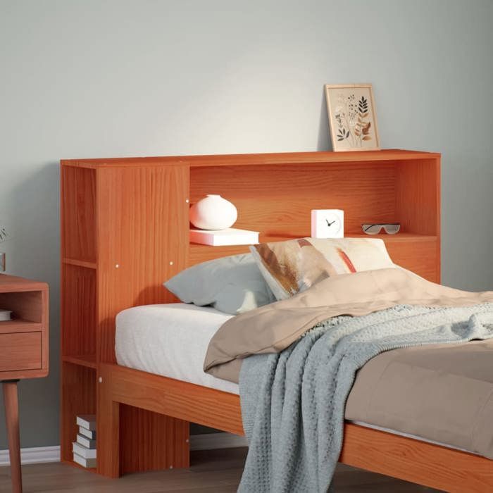 160cm Largeur 7 Compartiments Tête De Lit Avec Rangement 160 Cm VidaXL - Bois De Pin Massif - 7 Compartiments - Sur Pieds - Non Traité Tête De Lit Pied