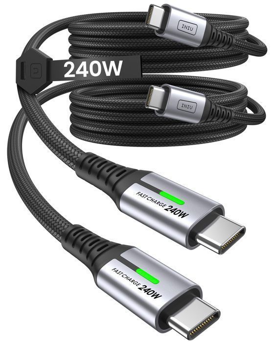 Câble USB C 3 Mètres Long - USB A Vers USB C, Charge Rapide, Nylon Tressé - Neuf