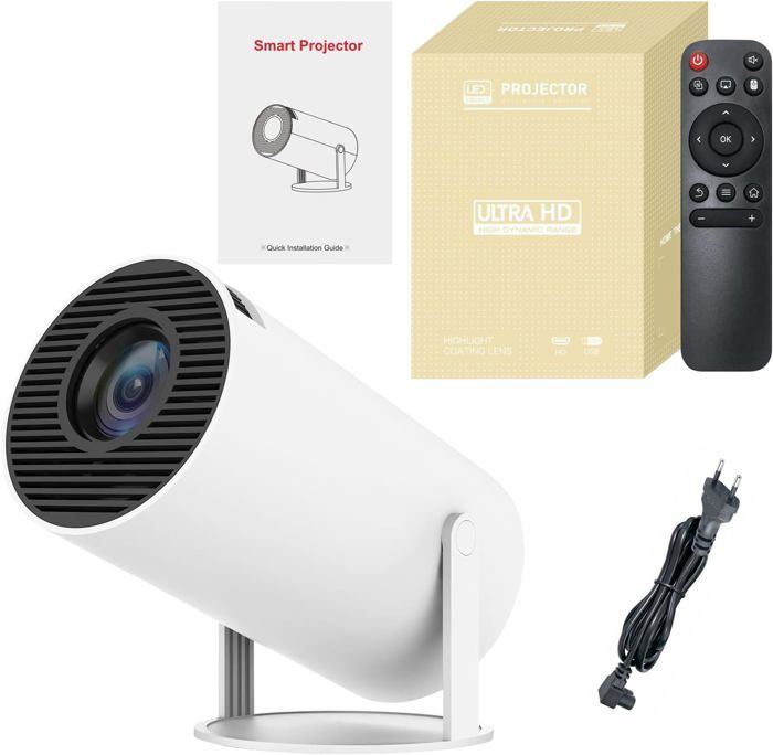 XGODY Gimbal 3 – Vidéoprojecteur Portable Android 11 720P Natif (Support 4K) 12000 Lumens, WiFi 6, Bluetooth, Auto Keystone – Home Cinéma Blanc 2025