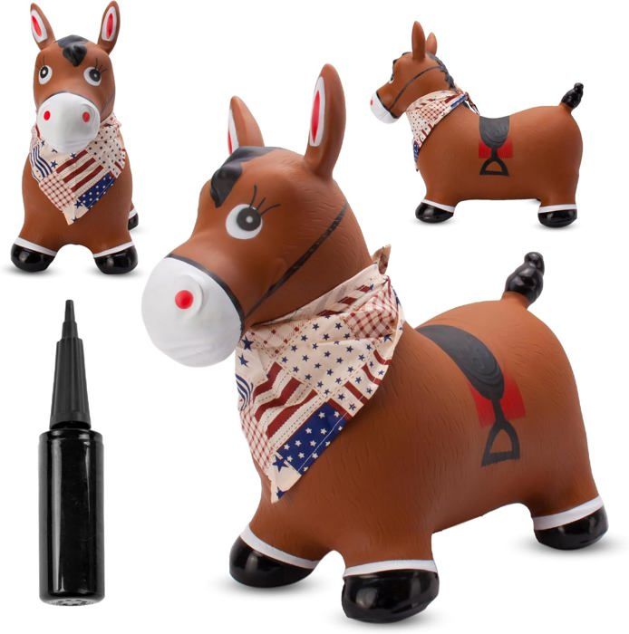 Ballon sauteur, lot de 4, ballon gonflable, motif lapin, intérieur et extérieur, avec poignée