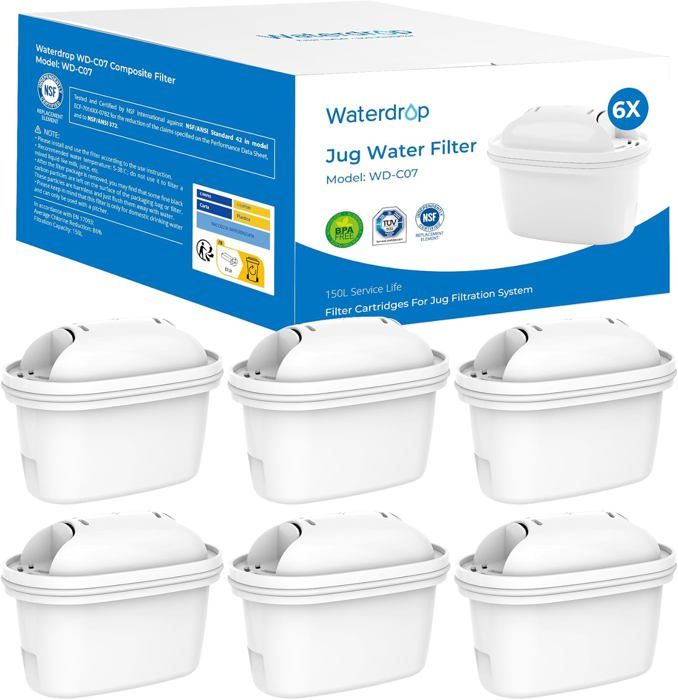 Max Strength Pro Lot De 6 Cartouches Filtrantes – Compatibles Brita Maxtra+ / Marella / Aluna – Sans BPA