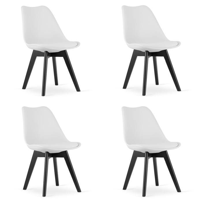 Chaise MARK - pieds blancs / noirs x 4