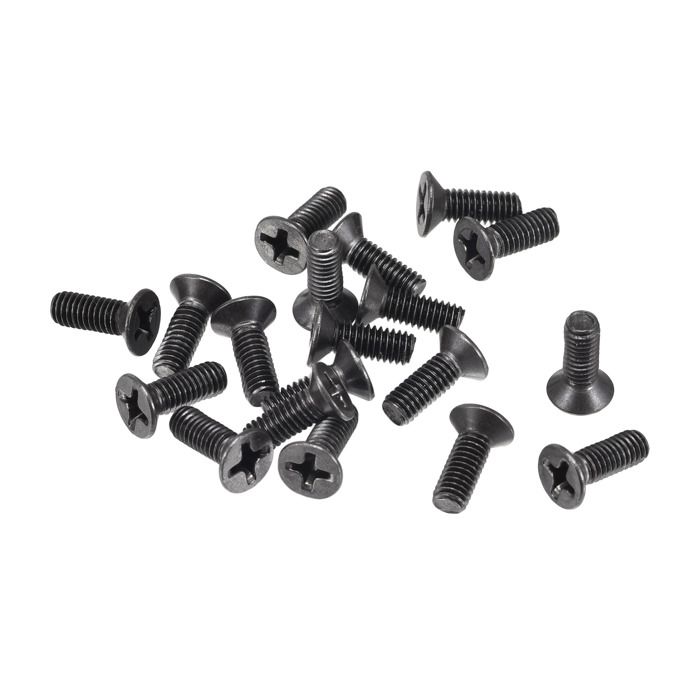 Sourcing Map 50 Stuks M3.5 X 10 Mm Kruiskop Schroeven – Zwart Verzinkte Machineschroeven Voor Laptops, PC's & Ventilatoren