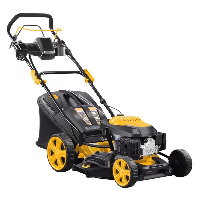 Tondeuse thermique tract&eacute;e 146cm3 - Coupe 46cm - D&eacute;marrage &Eacute;lectrique