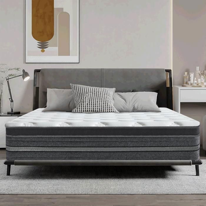 Matelas 140*200 Matelas à ressorts ensachés Ergonomique épaisseur 30cm Hypoallergénique Bisponible pour la circulation de