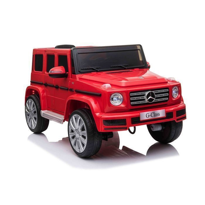 Voiture électrique Mercedes G500 12V rouge télécommande 24 GHz entrée USB/SD batterie lithium éclairage LED licence ORIGINALE